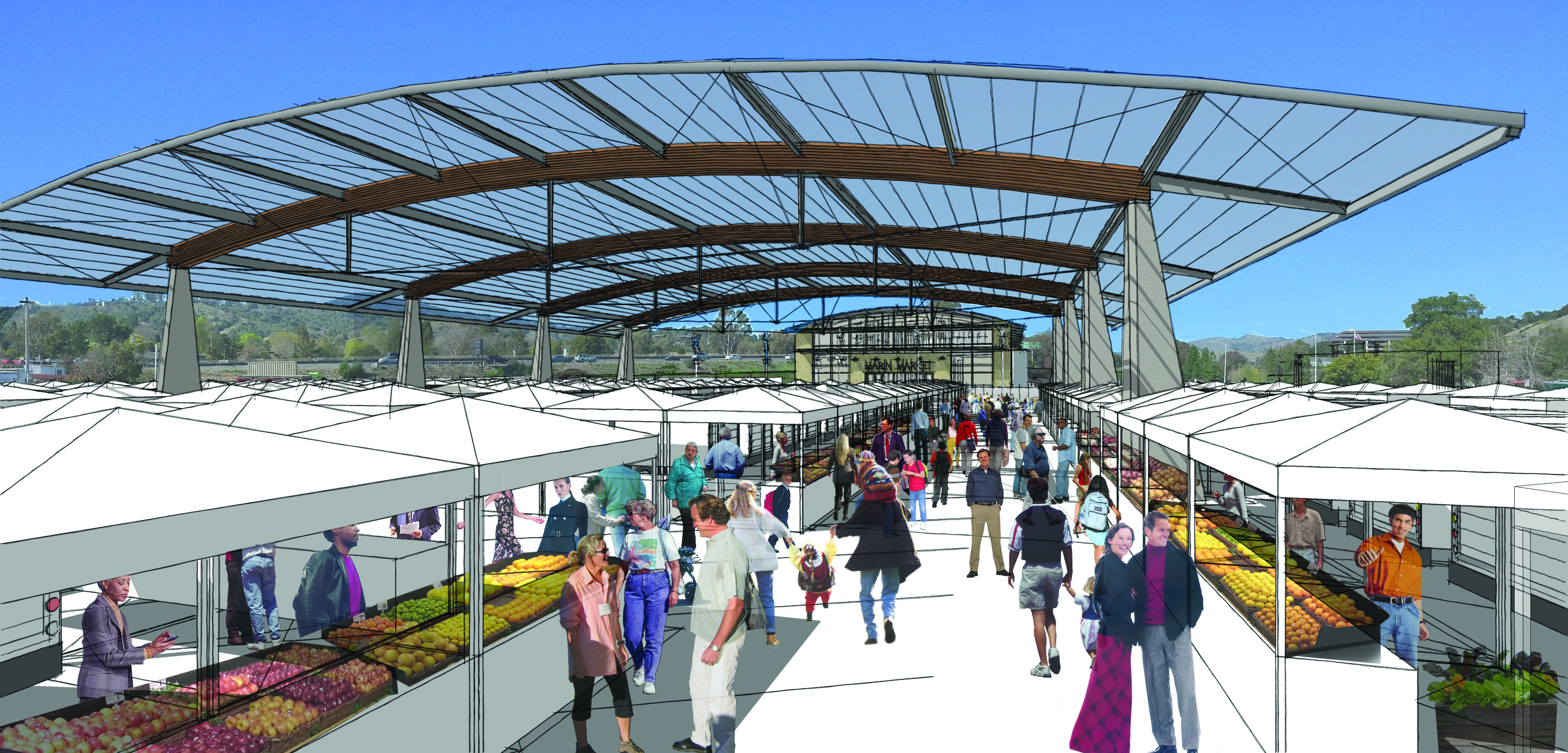 Illustration of proposed Marin Farmers Market