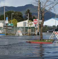 Manzainita parking lot flooded